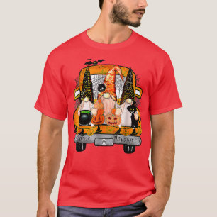 Gnome Witch Halloween Pumpkin Autumn Fall Holiday T-Shirt