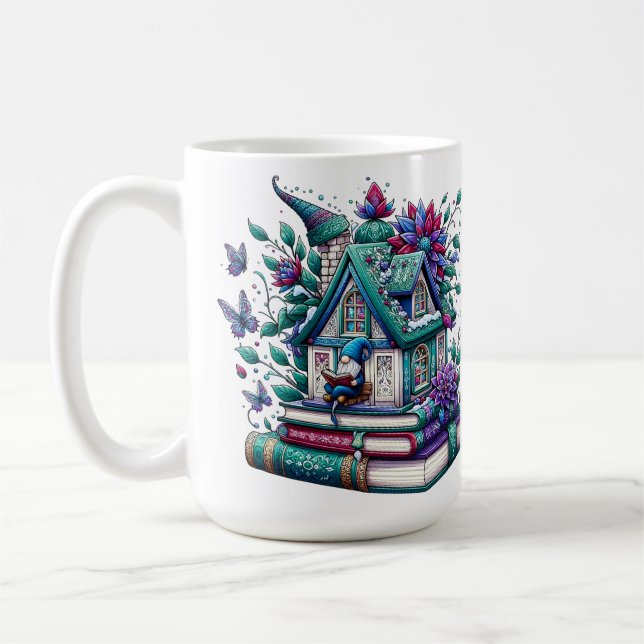 Gnome With Books  Coffee Mug (Left)