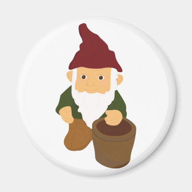 Gnome with Bucket Magnet (Front)