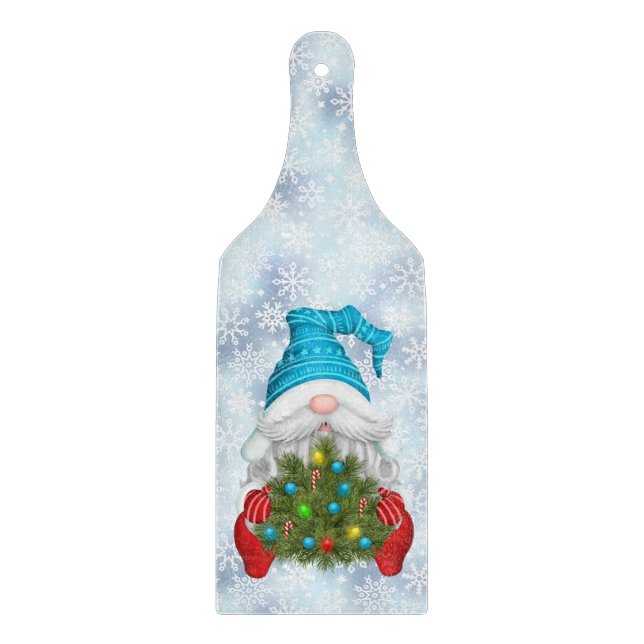 Gnome With Christmas Tree Cutting Board (Front)