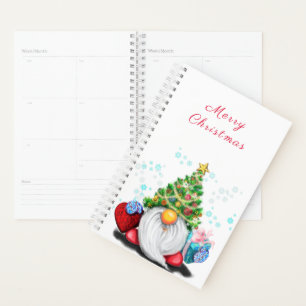 Gnome with Christmas Tree Hat Planner