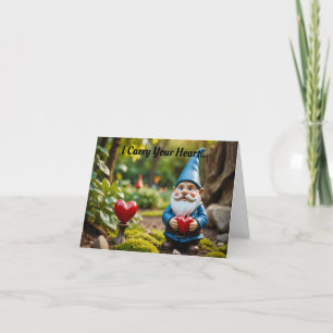Gnome With Heart Valentine Holiday Card