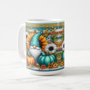 Gnome With Pumpkins And Flowers Coffee Mug