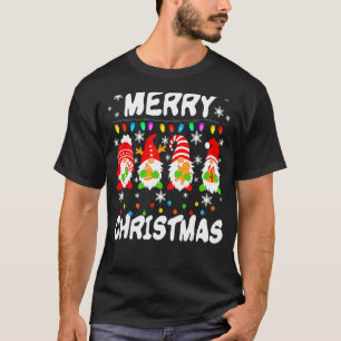 Gnome Xmas Pyjamas Garden Merry Christmas Matching T-Shirt