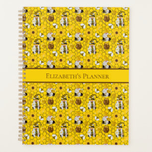 Gnome Yellow Sunflower Bees Honey Personalized Planner