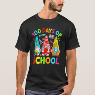 Gnomes 100 Days Of School Happy 100th Day Kids Tea T-Shirt