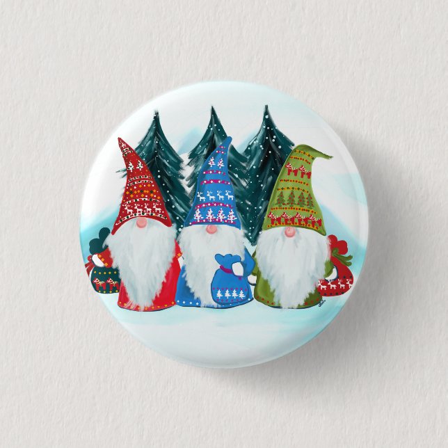 GNOMES 1 INCH ROUND BUTTON (Front)