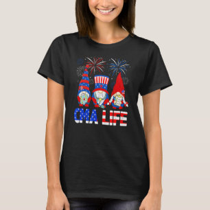 Gnomes American Cma Life Nurse Stethoscope 4th Of T-Shirt