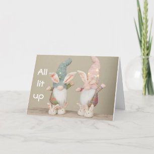 GNOMES ARE "LIT UP & READY FOR CHRISTMAS" CARD
