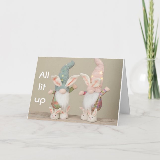 GNOMES ARE "LIT UP & READY FOR CHRISTMAS" CARD (Front)
