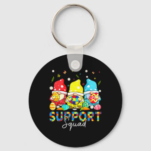 Gnomes Autism Awareness Shirts Support Squad Easte Keychain