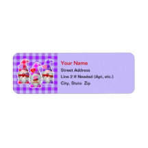 Gnomes avec Camion Rouge Valentine Étiquettes de a