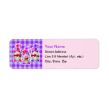 Gnomes avec Camion Rouge Valentine Étiquettes de a