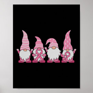Gnomes Breast Cancer Awareness Peace Lover Gift Poster