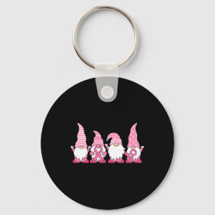 Gnomes Breast Cancer Awareness Peace Lover Gift Wo Keychain