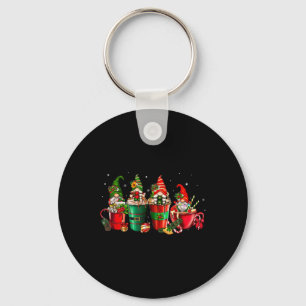 Gnomes Christmas Coffee Cups Latte Drink Outfit Ch Keychain
