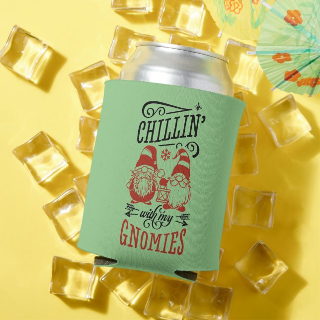 Gnomes Christmas Holiday Gifts Can Cooler (In Situ Summer)