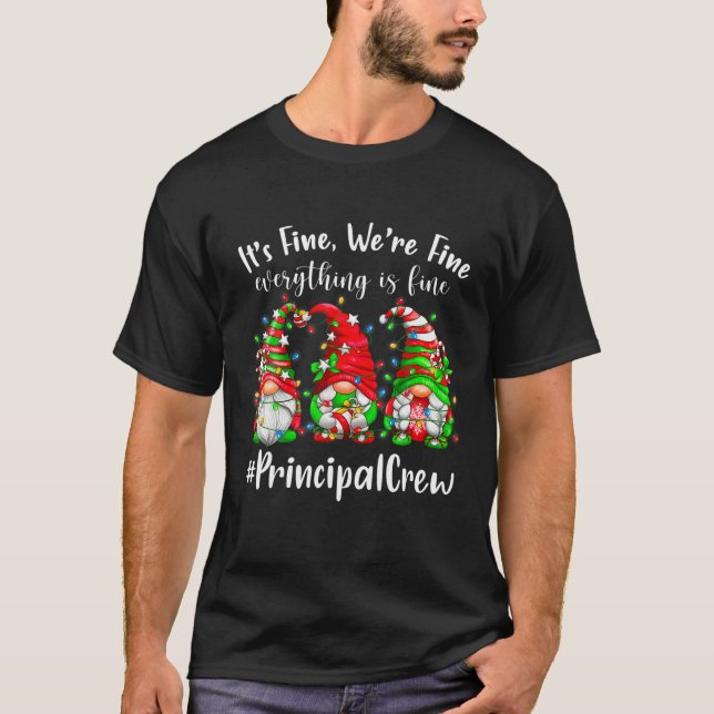 Gnomes Christmas I'm Fine Everything Is Fine Princ T-Shirt (Front)