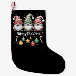 Gnomes Christmas Light Family Gnome Xmas Matching  Small Christmas Stocking