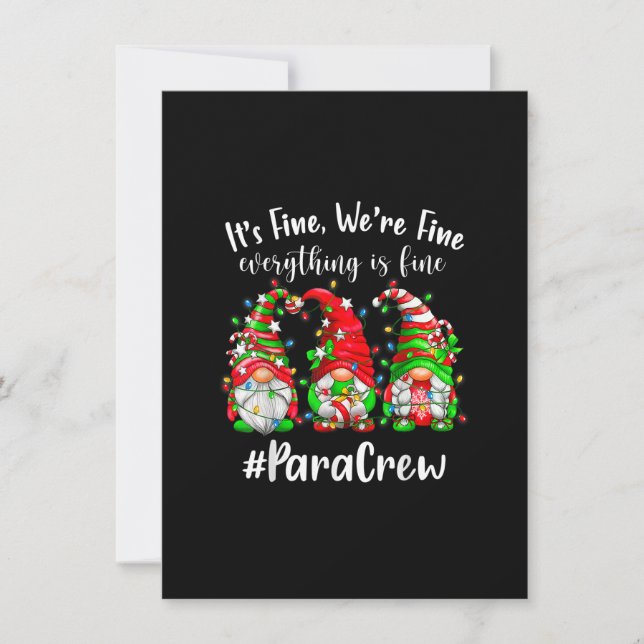 Gnomes Christmas Light I'm Fine Everything Is Fine Invitation (Front)