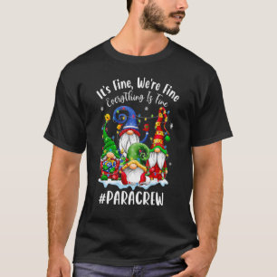 Gnomes Christmas Light I'm Fine Everything Is Fine T-Shirt