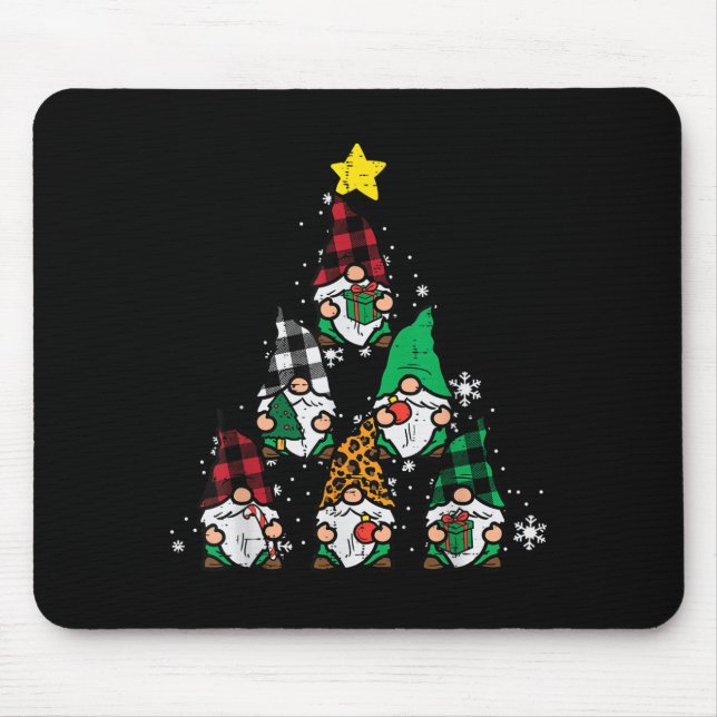 Gnomes Christmas Tree Funny Xmas Holidays Men Wome Mouse Pad (Front)