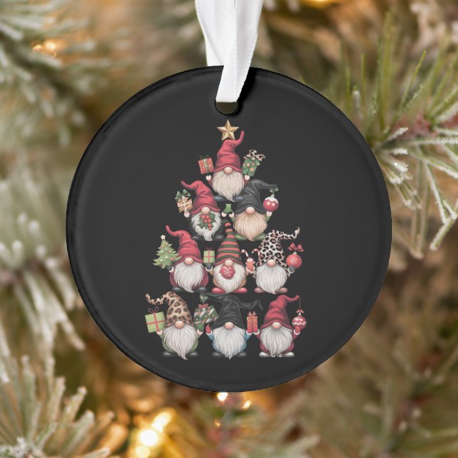 Gnomes Christmas Tree Funny Xmas Holidays Ornament (Tree)