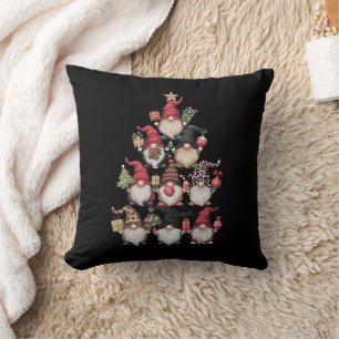 Gnomes Christmas Tree Funny Xmas Holidays Throw Pillow
