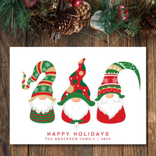 Gnomes Cute Scandinavian Christmas Holiday Card
