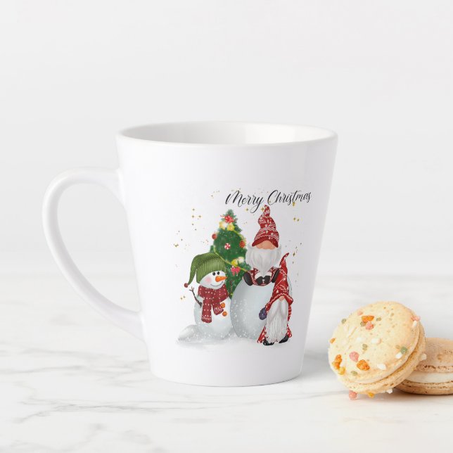 gnomes de Noël Fête Latte Mug (En situation)