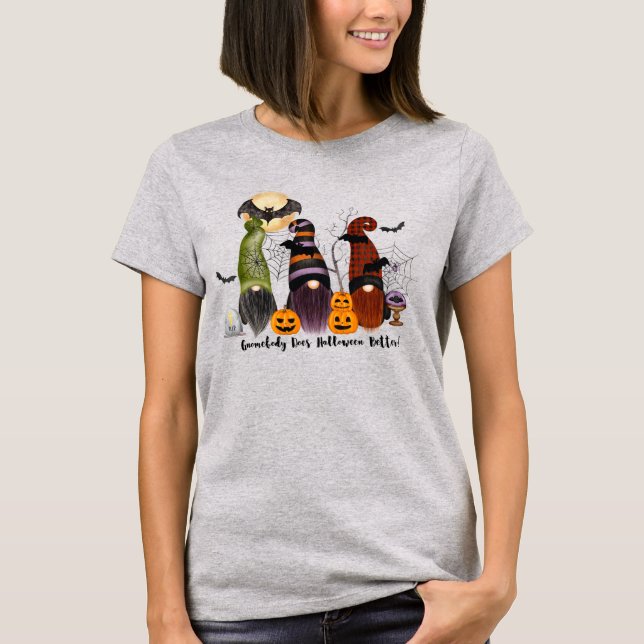 Gnomes d'Halloween | T-shirt Gnome drôle (Devant)