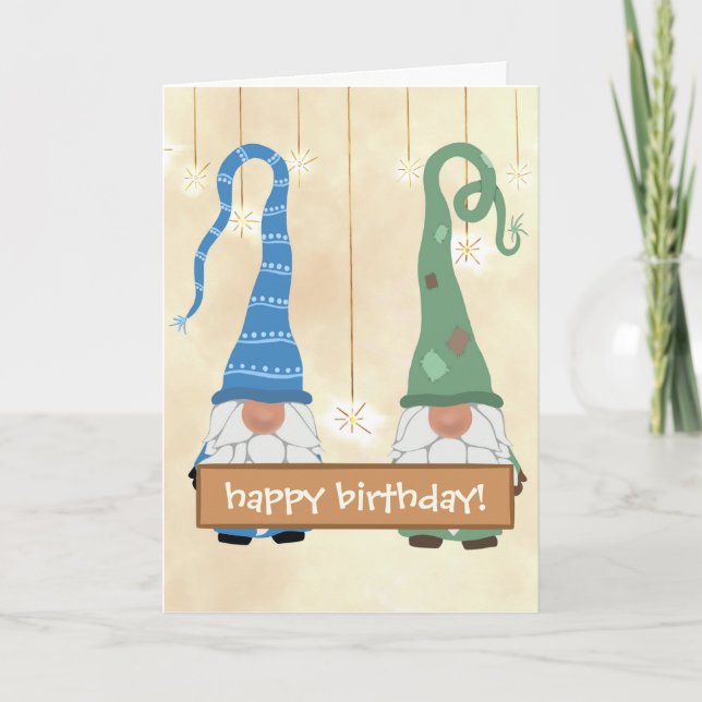 Gnomes drôle Carte d'anniversaire pour n'importe q (Devant)