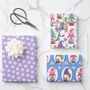 Gnomes Et Fleurs De Pâques Enveloppant Les Feuille