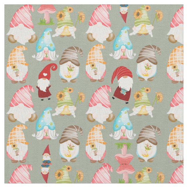 Gnomes Fabric (Close Up)