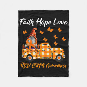 Gnomes Faith Hope Love Rsd Crps Awareness Fleece Blanket