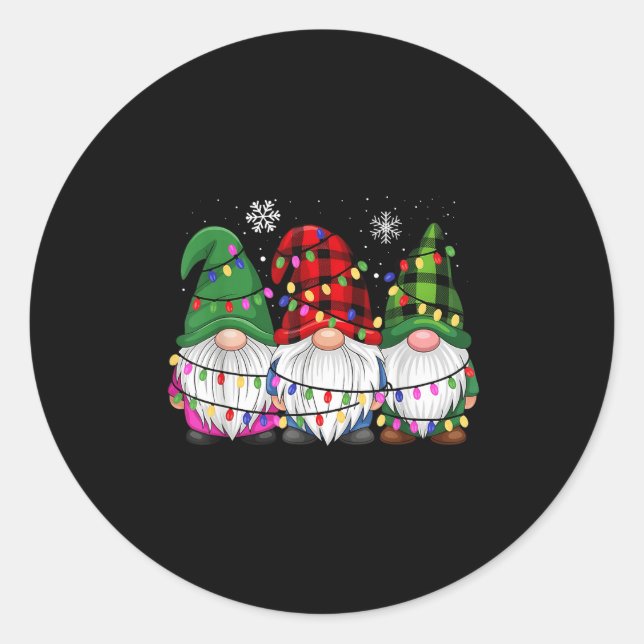 Gnomes Family Matching Pjs Men Women Funny Xmas Ho Classic Round Sticker (Front)