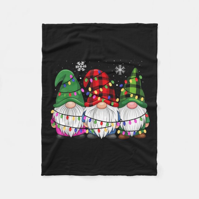 Gnomes Family Matching Pjs Men Women Funny Xmas Ho Fleece Blanket (Front)