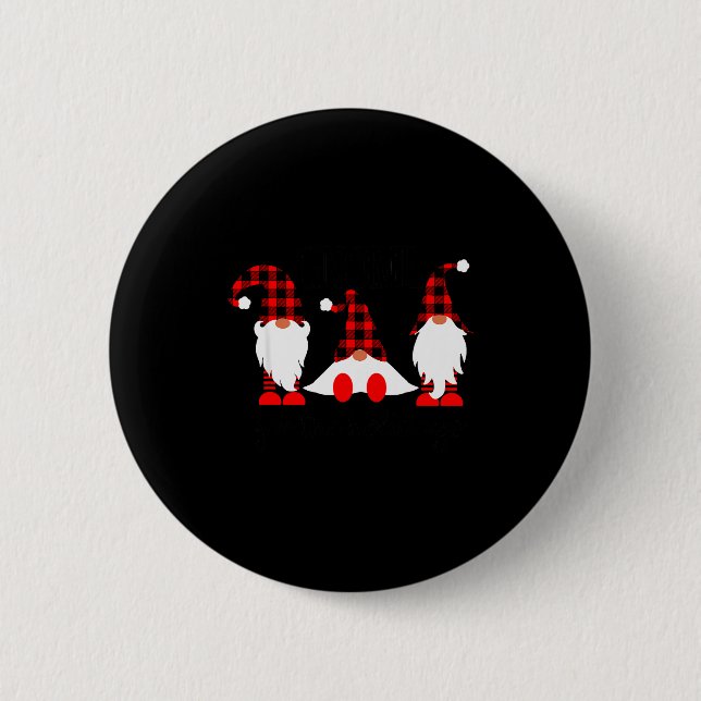 Gnomes For The Holidays Buffalo Plaid Gnome Christ 2 Inch Round Button (Front)