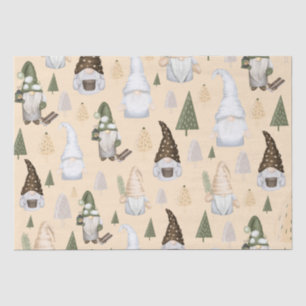 Gnomes Forest Beige Tissue Paper