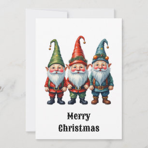 Gnomes Funny Trendy Whimsical Fantasy No Photo Holiday Card