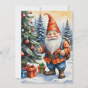 Gnomes Funny Trendy Whimsical Fantasy No Photo Holiday Card