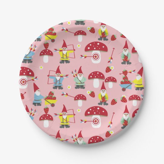 Gnomes Garden Party Paper Plates 7 Inch Paper Plate Zazzle