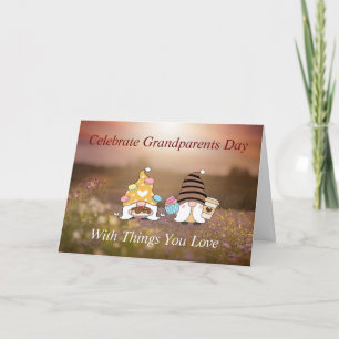 Gnomes Grand-parents Carte de jour avec pré Pittor