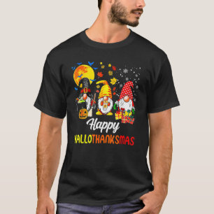 Gnomes Halloween Merry Christmas Happy Hallothank T-Shirt