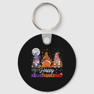 Gnomes Halloween Thanksgiving Christmas Happy Hall Keychain