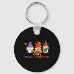 Gnomes Halloween Thanksgiving Christmas Happy Hall Keychain