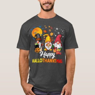 Gnomes Halloween Thanksgiving Christmas Happy Hall T-Shirt