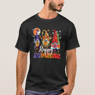 Gnomes Halloween Thanksgiving Christmas Happy Hall T-Shirt