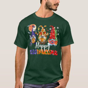 Gnomes Happy Hallothanksmas Halloween Thankful Xma T-Shirt