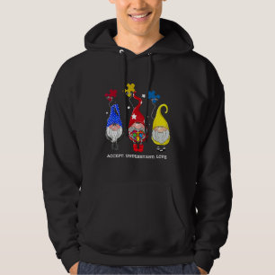 Gnomes Holding Puzzle Piece Autism Awareness Hoodie